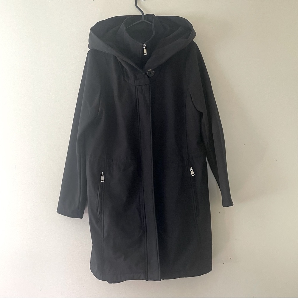 Reitmans black jacket womens large water resistant casual raincoat waistband